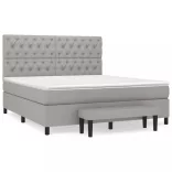 világosszürke szövet rugós ágy matraccal 160 x 200 cm