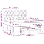 tópszínű szövet rugós ágy matraccal 180 x 200 cm