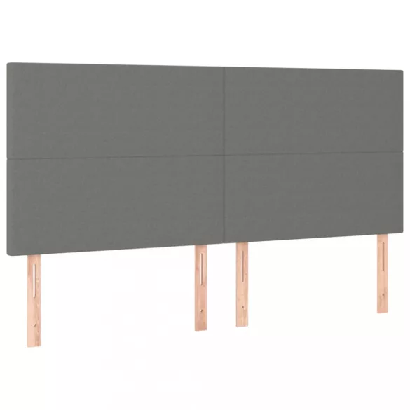 sötétszürke szövet rugós ágy matraccal 180 x 200 cm