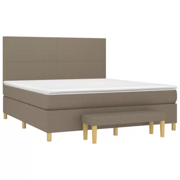 tópszínű szövet rugós ágy matraccal 180 x 200 cm