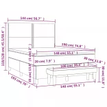 világosszürke szövet rugós ágy matraccal 140 x 190 cm