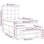 világosszürke szövet rugós ágy matraccal 80 x 200 cm
