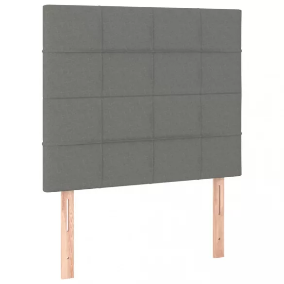 sötétszürke szövet rugós ágy matraccal 90x190 cm