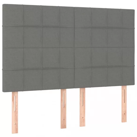 sötétszürke szövet rugós ágy matraccal 140 x 190 cm