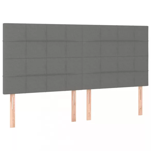 sötétszürke szövet rugós ágy matraccal 180 x 200 cm