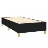 fekete szövet rugós ágy matraccal 100 x 200 cm