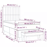 világosszürke szövet rugós ágy matraccal 80 x 200 cm
