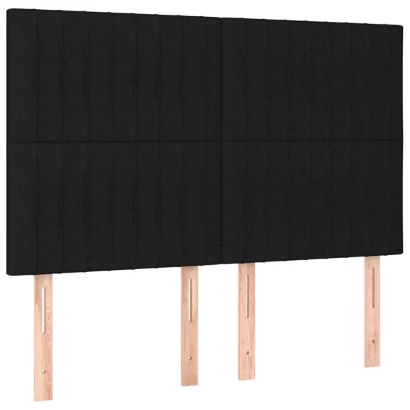 fekete szövet rugós ágy matraccal 140 x 200 cm