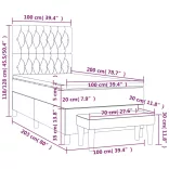 tópszínű szövet rugós ágy matraccal 100 x 200 cm