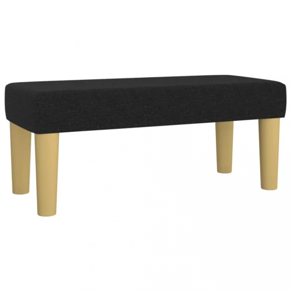 fekete szövet rugós ágy matraccal 90x200 cm