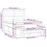 világosszürke szövet rugós ágy matraccal 140 x 200 cm