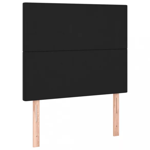 fekete műbőr rugós ágy matraccal 90 x 200 cm
