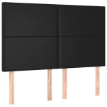 fekete műbőr rugós ágy matraccal 140 x 190 cm