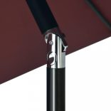 bordó kültéri napernyő LED-fényekkel és acélrúddal 300 cm