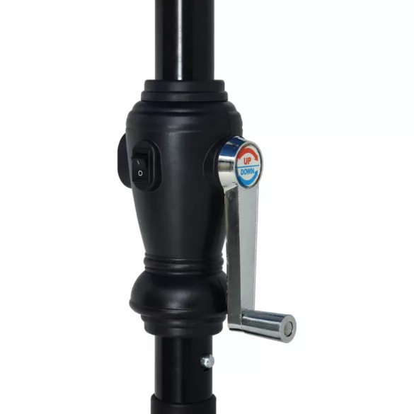 bordó kültéri napernyő LED-fényekkel és acélrúddal 300 cm