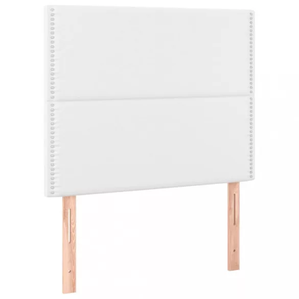 fehér műbőr rugós ágy matraccal 100 x 200 cm