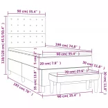 fehér műbőr rugós ágy matraccal 90x190 cm