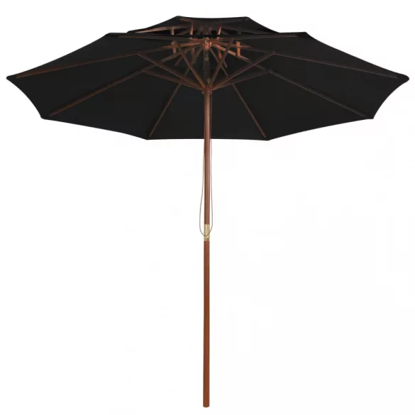fekete kétszintes napernyő farúddal 270 cm