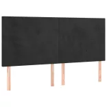 fekete bársony rugós ágy matraccal 200x200 cm