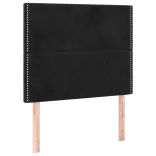 fekete bársony rugós ágy matraccal 100 x 200 cm