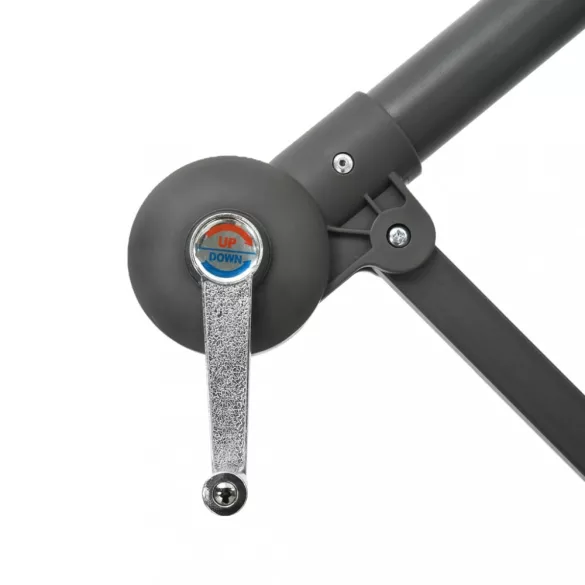 bordó konzolos napernyő LED-fényekkel és acél rúddal