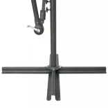 bordó konzolos napernyő LED-fényekkel és acél rúddal