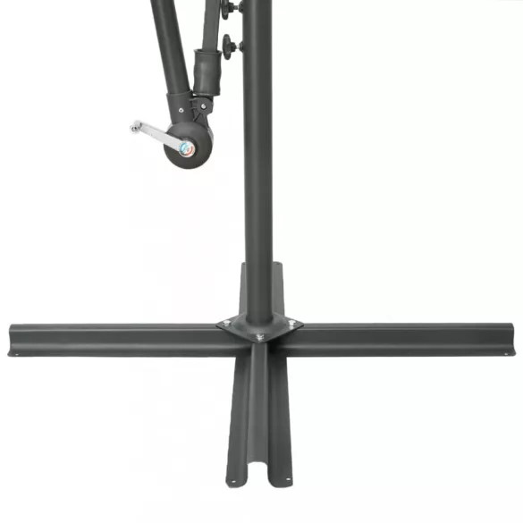 bordó konzolos napernyő LED-fényekkel és acél rúddal