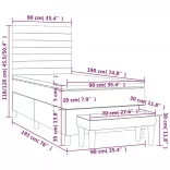 világosszürke bársony rugós ágy matraccal 90x190 cm