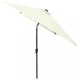 homokszínű  napernyő LED-ekkel és acél rúddal 2 x 3 m