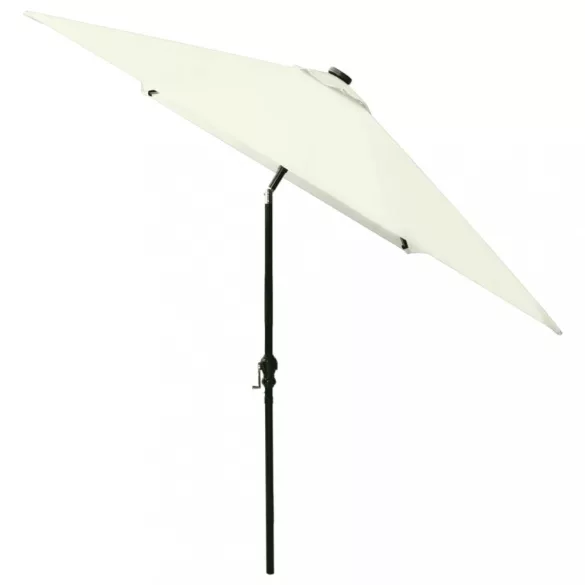 homokszínű  napernyő LED-ekkel és acél rúddal 2 x 3 m