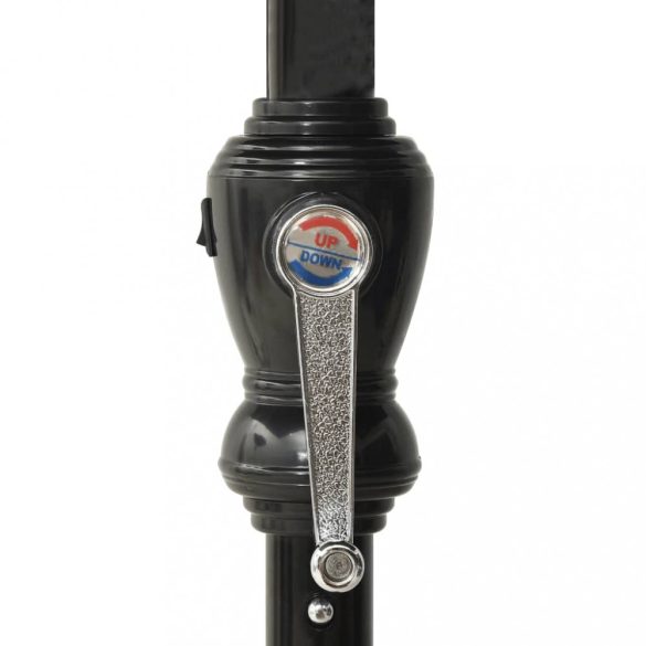 antracitszürke napernyő LED-ekkel és acél rúddal 2 x 3 m