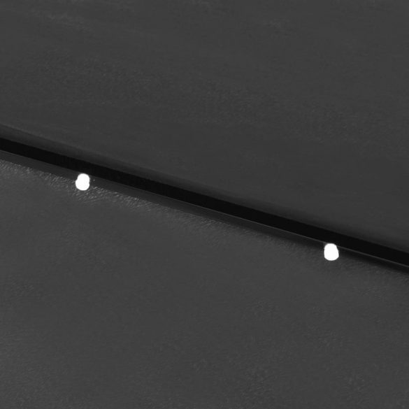 antracitszürke napernyő LED-ekkel és acél rúddal 2 x 3 m