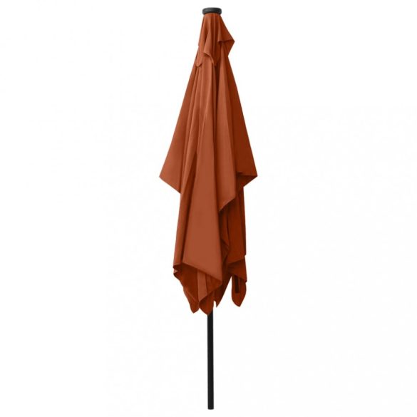 terrakotta napernyő LED-ekkel és acél rúddal 2 x 3 m