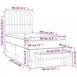 világosszürke bársony rugós ágy matraccal 80 x 200 cm