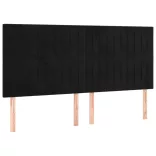 fekete bársony rugós ágy matraccal 200x200 cm