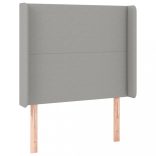 világosszürke szövet rugós és LED-es ágy matraccal 90x200 cm