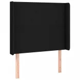 fekete szövet rugós és LED-es ágy matraccal 100x200 cm