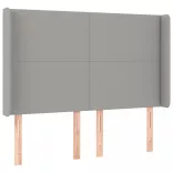 sötétszürke szövet rugós és LED-es ágy matraccal 140x190 cm