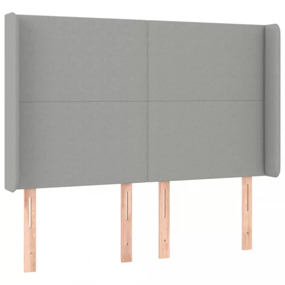 sötétszürke szövet rugós és LED-es ágy matraccal 140x190 cm