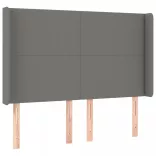 sötétszürke szövet rugós és LED-es ágy matraccal 140x190 cm