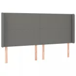 sötétszürke szövet rugós és LED-es ágy matraccal 160x200 cm