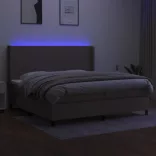 tópszínű szövet rugós és LED-es ágy matraccal 200 x 200 cm