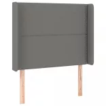 sötétszürke szövet rugós és LED-es ágy matraccal 90x190 cm