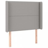 világosszürke szövet rugós és LED-es ágy matraccal 100x200 cm