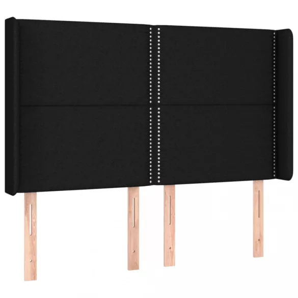 fekete szövet rugós és LED-es ágy matraccal 140x190 cm