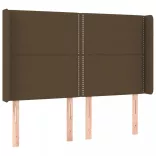 barna szövet rugós és LED-es ágy matraccal 140x190 cm