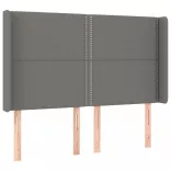 sötétszürke szövet rugós és LED-es ágy matraccal 140x200 cm