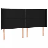 fekete szövet rugós és LED-es ágy matraccal 160x200 cm
