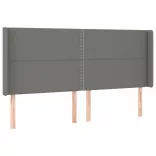 sötétszürke szövet rugós és LED-es ágy matraccal 200x200 cm