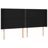 fekete szövet rugós és LED-es ágy matraccal 200x200 cm
